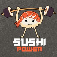 Sushi Power Funny Gym Vegetarian Muscle Powerlifting Cotton Canvas Backpack