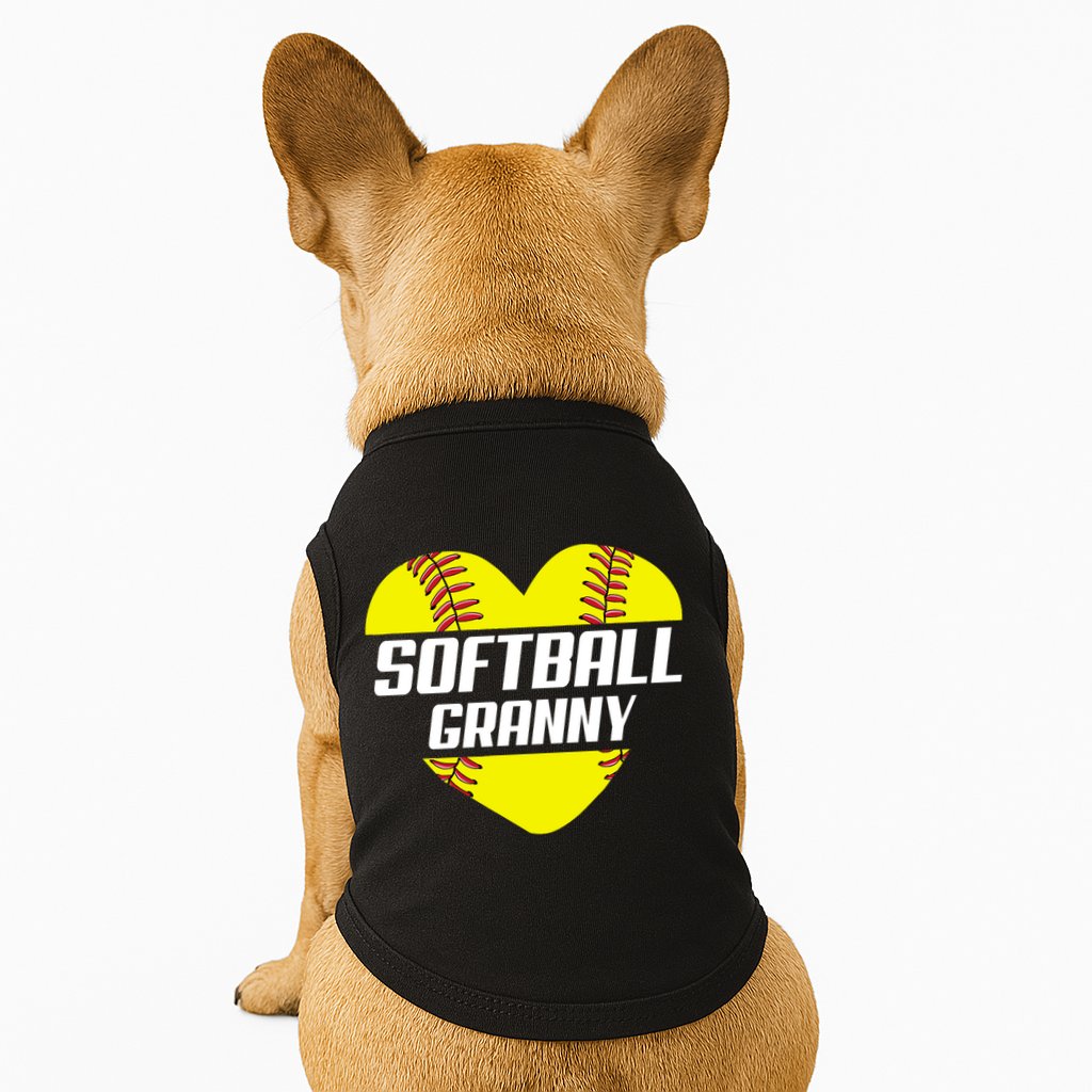 Softball Player Family Funny Gift Softball Granny Heart Gift Doggie Tank