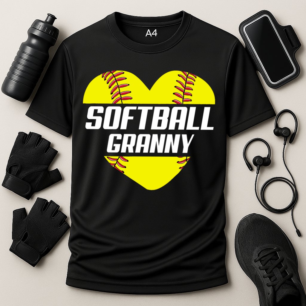 Softball Player Family Funny Gift Softball Granny Heart Gift Cooling Performance Crew T-Shirt