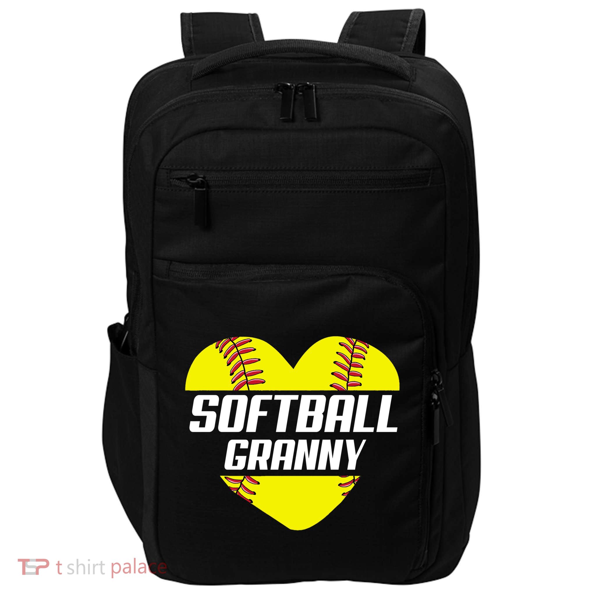 Softball Player Family Funny Gift Softball Granny Heart Gift Impact Tech Backpack