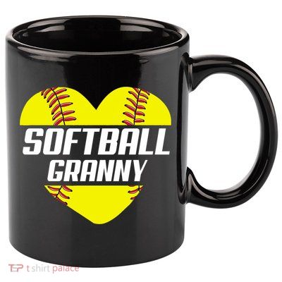 Softball Player Family Funny Gift Softball Granny Heart Gift 11oz C Handle Ceramic Mug