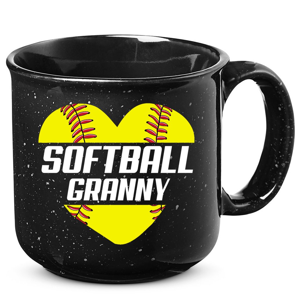Softball Player Family Funny Gift Softball Granny Heart Gift 15oz Campfire Ceramic Mug