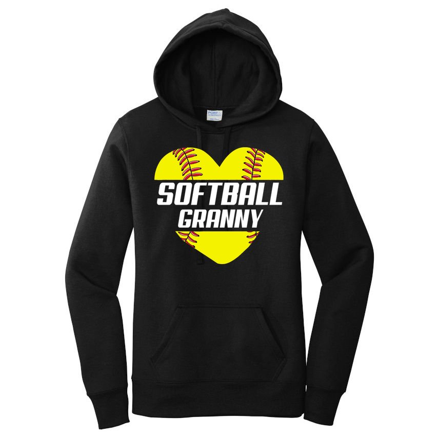 Softball Player Family Funny Gift Softball Granny Heart Gift Women's Pullover Hoodie