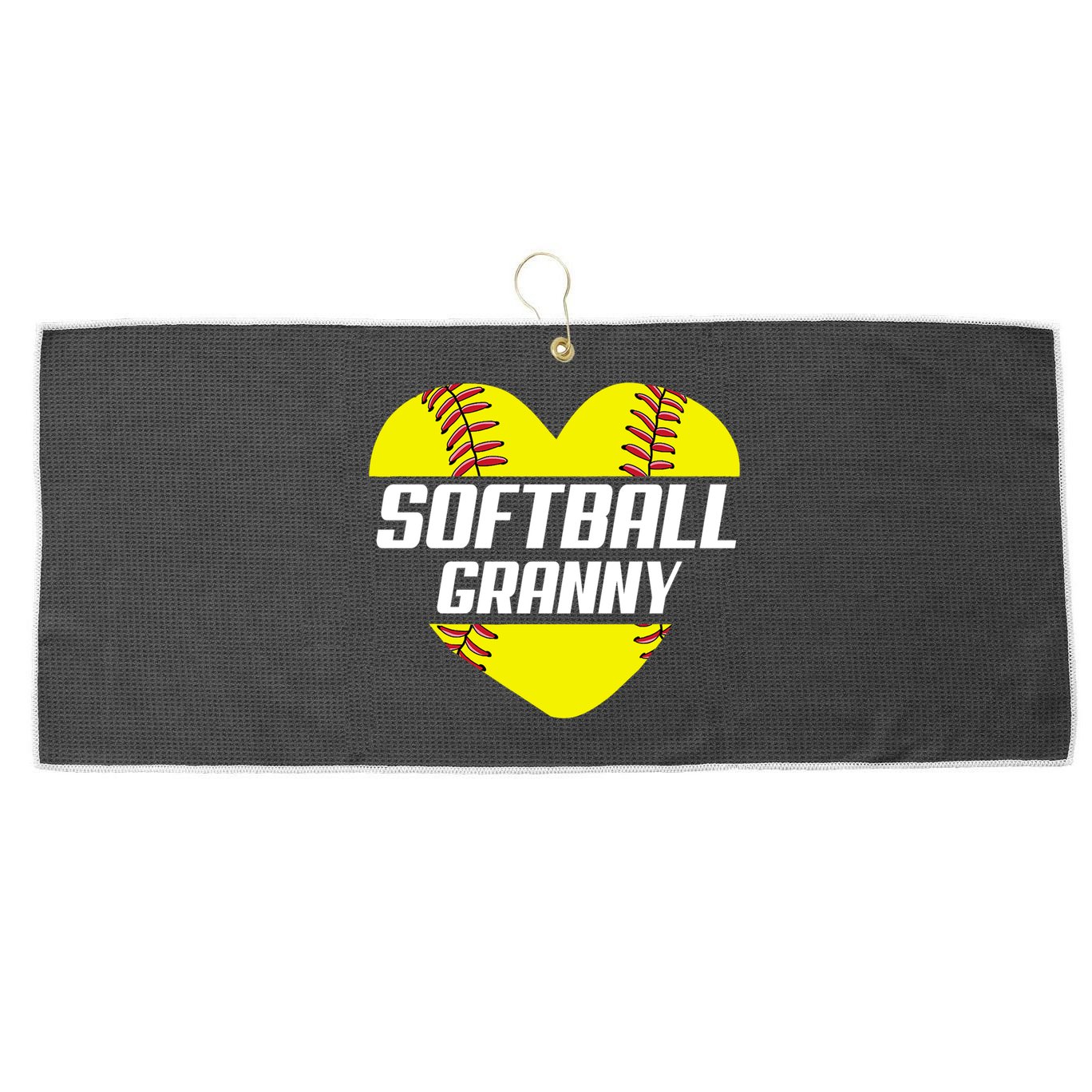 Softball Player Family Funny Gift Softball Granny Heart Gift Large Microfiber Waffle Golf Towel