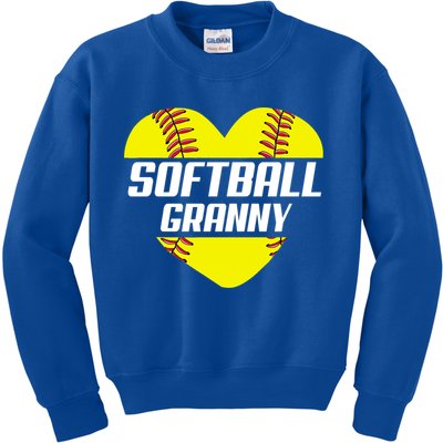 Softball Player Family Funny Gift Softball Granny Heart Gift Kids Sweatshirt