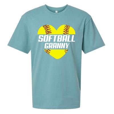 Softball Player Family Funny Gift Softball Granny Heart Gift Sueded Cloud Jersey T-Shirt