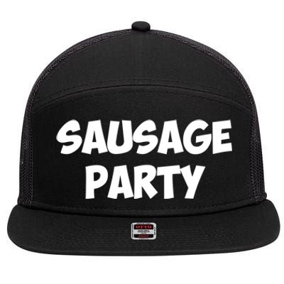 Sausage Party Funny Gift 7 Panel Mesh Trucker Snapback Hat