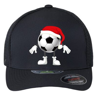 Soccer Player Footballer Santa Claus Christmas Xmas Gift Flexfit Unipanel Trucker Cap