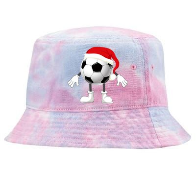 Soccer Player Footballer Santa Claus Christmas Xmas Gift Tie-Dyed Bucket Hat