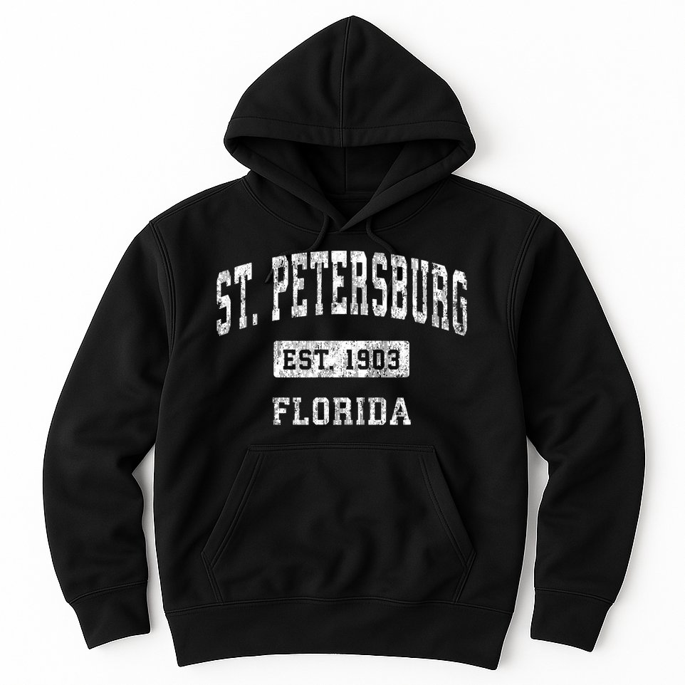 St. Petersburg Florida Fl Vintage Established Sports Hoodie