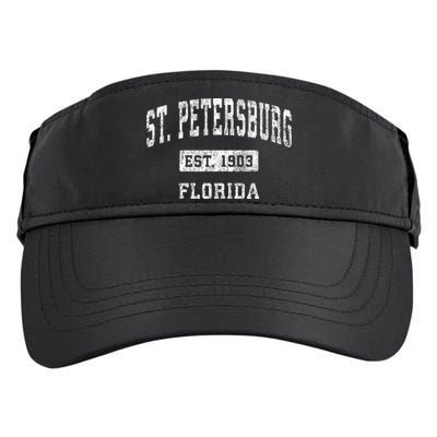 St. Petersburg Florida Fl Vintage Established Sports Adult Drive Performance Visor