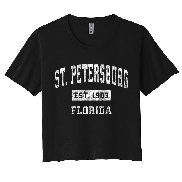 St. Petersburg Florida Fl Vintage Established Sports Crop Top