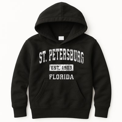 St. Petersburg Florida Fl Vintage Established Sports Kids Hoodie
