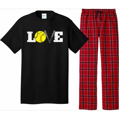 Softball Player Funny  Softball Love Pajama Set