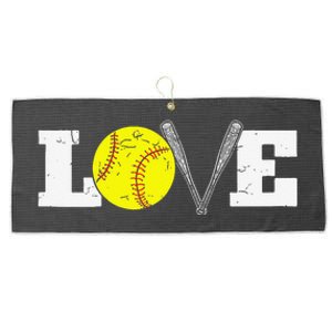 Softball Player Funny  Softball Love Large Microfiber Waffle Golf Towel