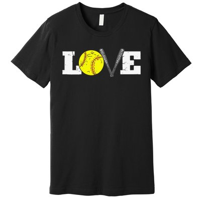 Softball Player Funny  Softball Love Premium T-Shirt