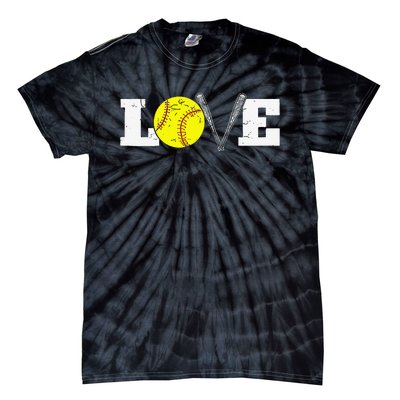 Softball Player Funny  Softball Love Tie-Dye T-Shirt