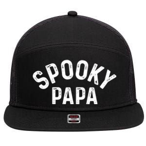 Spooky Papa Family Matching Halloween Dad Grandpa Costume Gift 7 Panel Mesh Trucker Snapback Hat