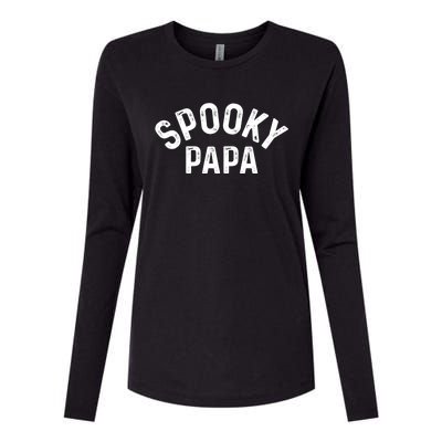 Spooky Papa Family Matching Halloween Dad Grandpa Costume Gift Womens Cotton Relaxed Long Sleeve T-Shirt