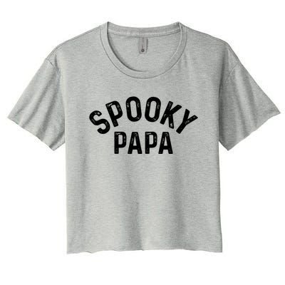 Spooky Papa Family Matching Halloween Dad Grandpa Costume Gift Women's Crop Top Tee