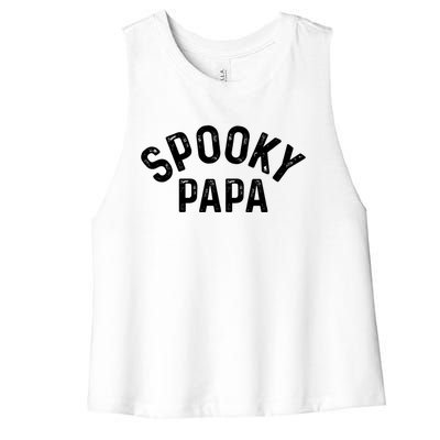 Spooky Papa Family Matching Halloween Dad Grandpa Costume Gift Women's Racerback Cropped Tank