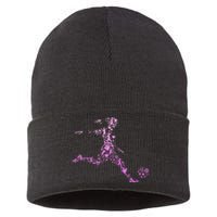 Soccer Player  funny soccer coach team Sustainable Knit Beanie