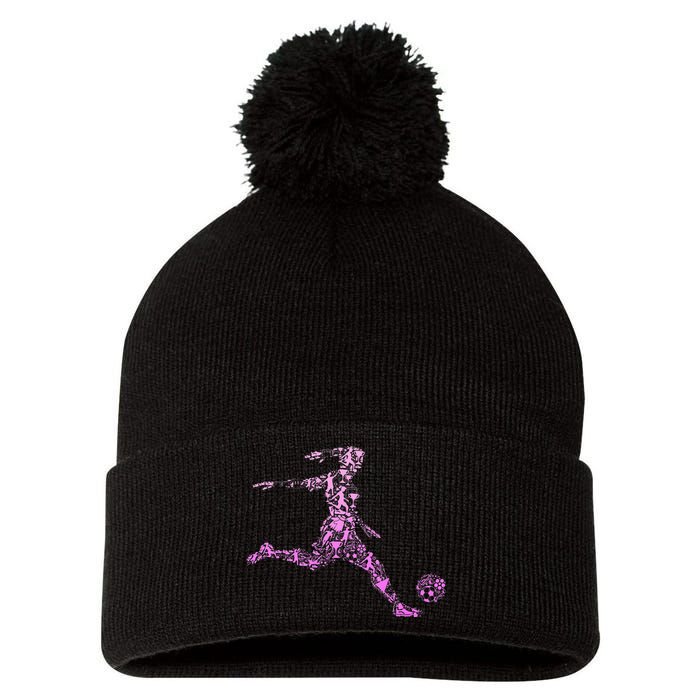 Soccer Player  funny soccer coach team Pom Pom 12in Knit Beanie