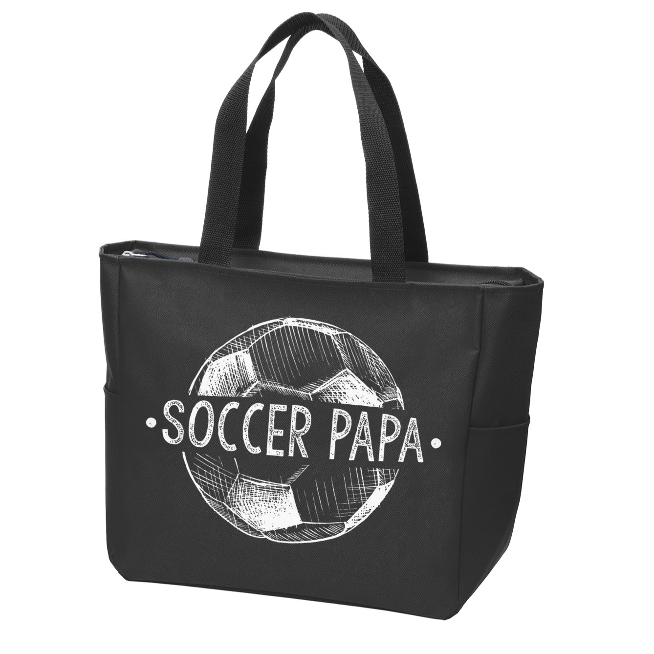 Soccer Papa Family Matching Team Player Gift Sport Lover Dad Zip Tote Bag