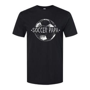 Soccer Papa Family Matching Team Player Gift Sport Lover Dad Softstyle CVC T-Shirt