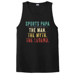 Sports Papa Fathers Day Sports Papa Myth Legend Gift PosiCharge Competitor Tank