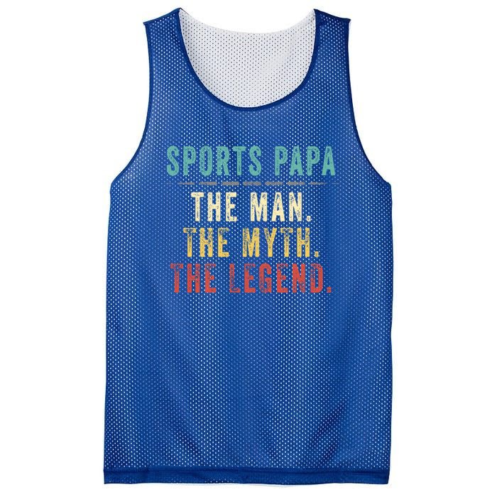 Sports Papa Fathers Day Sports Papa Myth Legend Gift Mesh Reversible Basketball Jersey Tank