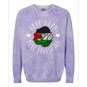 Support Palestine's Freedom with the Arabic Flag Colorblast Crewneck Sweatshirt