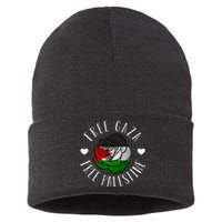 Support Palestine's Freedom with the Arabic Flag Sustainable Knit Beanie