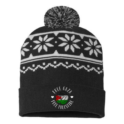 Support Palestine's Freedom with the Arabic Flag USA-Made Snowflake Beanie