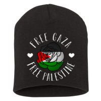 Support Palestine's Freedom with the Arabic Flag Short Acrylic Beanie