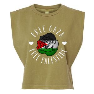 Support Palestine's Freedom with the Arabic Flag Garment-Dyed Women's Muscle Tee