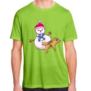 Snowman Pee Funny Naughty Fk Christmas Gift Adult ChromaSoft Performance T-Shirt