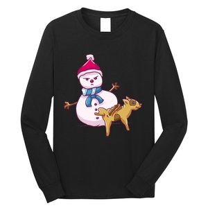 Snowman Pee Funny Naughty Fk Christmas Gift Long Sleeve Shirt