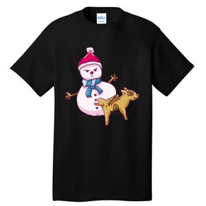 Snowman Pee Funny Naughty Fk Christmas Gift Tall T-Shirt