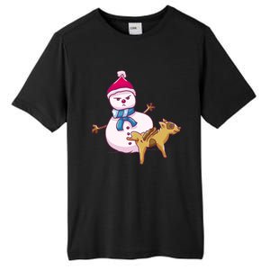 Snowman Pee Funny Naughty Fk Christmas Gift Tall Fusion ChromaSoft Performance T-Shirt