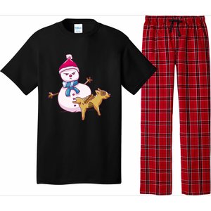 Snowman Pee Funny Naughty Fk Christmas Gift Pajama Set