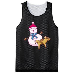 Snowman Pee Funny Naughty Fk Christmas Gift Mesh Reversible Basketball Jersey Tank