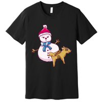 Snowman Pee Funny Naughty Fk Christmas Gift Premium T-Shirt