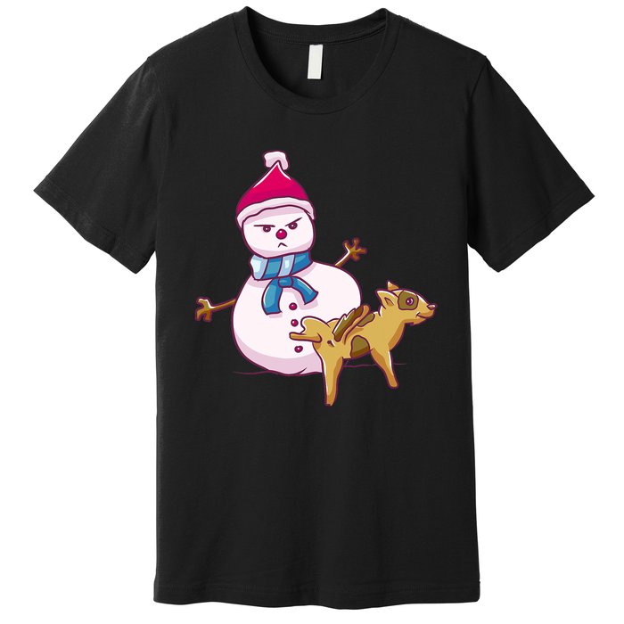 Snowman Pee Funny Naughty Fk Christmas Gift Premium T-Shirt