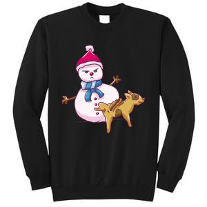 Snowman Pee Funny Naughty Fk Christmas Gift Tall Sweatshirt