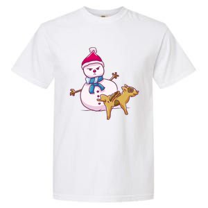 Snowman Pee Funny Naughty Fk Christmas Gift Garment-Dyed Heavyweight T-Shirt