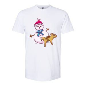 Snowman Pee Funny Naughty Fk Christmas Gift Softstyle CVC T-Shirt