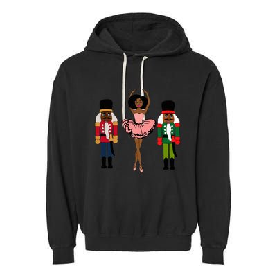 Sugar Plum Fairy Black Nutcracker Christmas African American  Garment-Dyed Fleece Hoodie