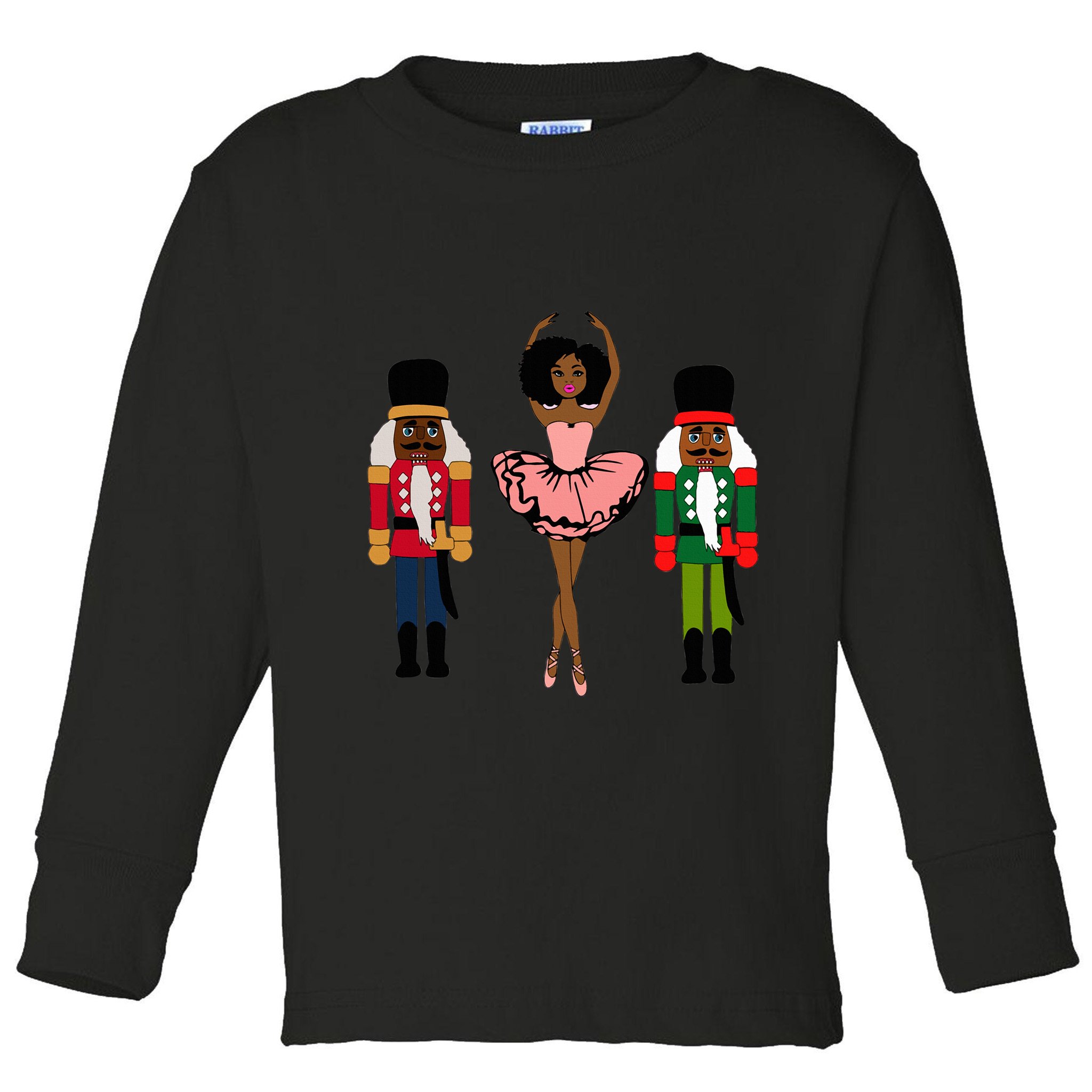 Sugar Plum Fairy Black Nutcracker Christmas African American  Toddler Long Sleeve Shirt
