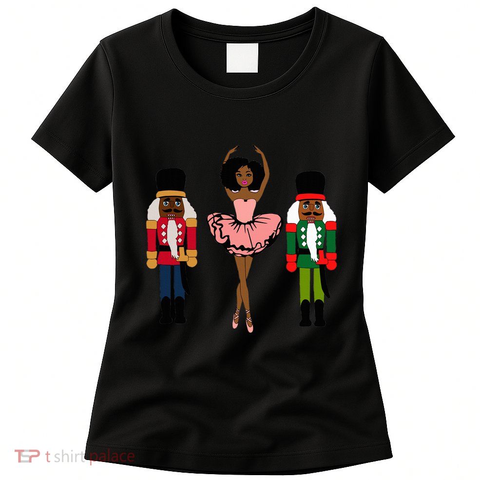 Sugar Plum Fairy Black Nutcracker Christmas African American  Womens T-Shirt